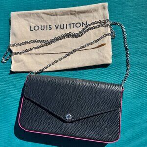 Louis Vuitton Felicie Epi Leather Pochette Crossbody Black